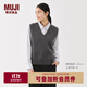 無(wú)印良品（MUJI）女式 米蘭諾羅紋編織 背心 針織女裝上衣馬甲25年秋季 BA1QPA5A 深灰色 L (165/88A)