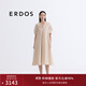 ERDOS【真絲】25春夏優(yōu)雅短袖大擺V領(lǐng)寬松A字長(zhǎng)裙女連衣裙 淺卡其 S 160/80A