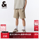 杰克·瓊斯（JACK&JONES）25年男裝短褲男士夏季運動(dòng)休閑五分褲中褲寬松沙灘褲大褲衩外穿 E11卡其色 M (175)