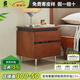 木陌家具北歐日式實(shí)木床頭邊柜中古風(fēng)臥室簡(jiǎn)約櫻桃木儲物抽屜小黑盒床頭柜 【櫻桃木】床頭柜（長(cháng)45CM）