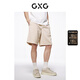 GXG男裝 滿(mǎn)印老花休閑短褲輕薄運動(dòng)短褲男寬松褲子 2024夏季新品 米色 L