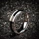 恒久葉時(shí)尚鈦鋼陶瓷戒指王嘉爾同款潮流戒指 銀邊黑道戒指(窄款4mm) 7號_內徑1.7cm