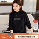 MsShe【28支莫代爾紗】大碼女裝2025秋冬胖mm字母提花半高領(lǐng)毛衣 黑色現貨 3XL