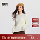 森馬（Semir）森柔毛衫|毛衣女圓領(lǐng)純色打底衫簡約休閑冬季溫柔系絞花百搭 奶白10501 M