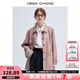 VEGA CHANG皮衣女款2025年新款春秋美式復古中長(cháng)款PU皮外套 橡皮粉 S