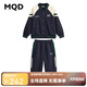 MQD童裝上衣+褲男大童秋季學(xué)院風(fēng)拼接插肩袖棒球領(lǐng)套裝 藏青 130