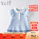 戴維貝拉（DAVE＆BELLA）汽水棉兒童裙子女童連衣裙公主裙女孩夏裝嬰兒夏季寶寶運動(dòng)服 淺藍色 120 cm（建議身高110-120cm）