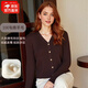 【京東直采】可機洗純羊毛V領(lǐng)開(kāi)衫女冬純色針織衫 裕棕色 常規 L 165(50-55KG)