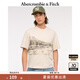 ABERCROMBIE & FITCH男裝25夏季美式復古印花圖案百搭寬松圓領(lǐng)短袖T恤KI123-5020 米黃色 L (180/108A)