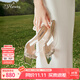 73Hours女鞋Hot Summer2025夏新款水鉆仙女風(fēng)方頭高跟拖鞋女外穿 透明-高跟7.5cm 37