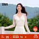 森馬（Semir）【云柔親膚】長(cháng)袖t恤女短款V領(lǐng)修身上衣24年新款插肩袖休閑薄外套 粉色調01315 M