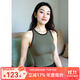 凡圣瑜伽夏季新款透氣運動(dòng)瑜伽服背心女工字背背心FA211 【一體杯】苔灰綠 M