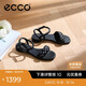 愛(ài)步（ECCO）涼鞋女 夏季低跟一字帶時(shí)裝涼鞋 雕塑233803 黑色38