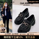 CAMILA KSENIA小皮鞋女士2025新款夏季厚底單鞋子時(shí)尚品牌鞋子漆皮樂(lè )福鞋一腳蹬 黑色 37