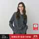 范思藍(lán)恩復(fù)古慵懶木耳邊泡泡格肌理襯衫女秋季2025新款襯衣3166 深藍(lán)色 XL