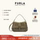 芙拉（FURLA）【禮物】FLOW牛皮中號女士單肩斜挎包可手提百搭休閑通勤包包 鼠尾草綠花色