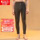 紅豆保暖褲加絨加厚棉毛褲冬男士女士磨絨加厚內穿打底褲單件秋褲 男款深灰色 185/110(XXXL)