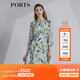 PORTS寶姿春夏新品女裝七分袖收腰顯瘦連衣裙LM8D058MPP095 奶綠色印花 L (8)
