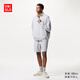 優(yōu)衣庫男裝女裝高彈力休閑短褲寬松休閑運動(dòng)褲起居褲可外穿475827 05 天灰色 L