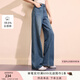 香影直筒牛仔褲女2025秋季新款窄版高腰顯瘦寬松百搭復(fù)古垂感長褲 牛仔藍(lán) L