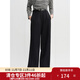 獨束大碼女裝通勤簡(jiǎn)約休閑小黑褲2025秋季新品時(shí)尚直筒褲子 暮色黑 2XL （尺碼：4）