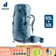 DEUTER藍精靈多特男款重裝多日徒步登山包Aircontact Lite輕便徒步背包 大西洋藍50+10L 送deuter保溫杯+防雨罩