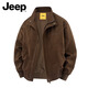 JEEP美國正品高端純棉飛行員夾克外套春秋潮流男裝休閑工裝上衣服秋冬 98805咖啡色 常規 【官方正品】 XL
