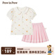 PawinPaw卡通小熊童裝夏季女童兒童針織百褶裙短裙套裝 Pink粉紅色/25 100 cm
