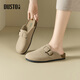 dusto大東勃肯鞋女鞋秋季新款簡(jiǎn)約平底低跟套腳圓頭Q0146 膚色 39