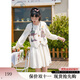 紫涵（ZIHAN）紫涵連衣裙馬甲套裝女秋季圓領(lǐng)長(cháng)袖短裙子印花馬夾兩件套 米白 M