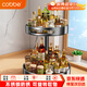 卡貝（cobbe）廚房置物架旋轉(zhuǎn)調(diào)料架臺(tái)面多層調(diào)味品架油鹽醬醋瓶放佐料架子收納