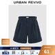 UR2025夏季新款女裝休閑簡(jiǎn)約后松緊腰卷邊短褲UYY650023
