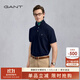 GANT/甘特【100%棉】夏男士休閑時(shí)尚印花logo翻領(lǐng)短袖T恤POLO衫 410藏青色 L