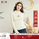 兩三事異寵靈契 2024冬季新款小馬刺繡蕾絲拼接高領(lǐng)打底衫長(cháng)袖t恤女 杏色 M