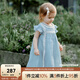 OAK FAMILY夏季2025新品衣服童裝短袖連衣裙女寶寶苧麻女童寬松裙子 藍(lán)霧色 100 cm
