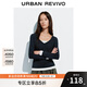 UR【HOT】2025秋季新款女裝摩登中性假兩件長袖T恤UYY450310 藏青 M