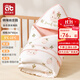 愛(ài)貝迪拉（AIBEDILA）新生嬰兒抱被初生純棉a類(lèi)春夏季薄款包被厚冬寶寶包單四季款包巾 暖姜【秋冬加厚5~15°C】桃瑞絲莊園