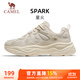 駱駝（CAMEL）女鞋厚底增高緩震老爹休閑運動(dòng)鞋子 K25CX4L4013 淺米白/灰 36