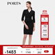 PORTS寶姿女裝春季新款時尚氣質長袖連衣裙ALM8D067LWP096 黑色 M (6)