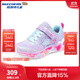 Skechers斯凱奇兒童閃燈鞋女童秋冬時(shí)尚亮燈公主中大童休閑運動(dòng)鞋302696L 薰衣草色/多彩色/LVMT 28.5