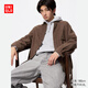 優(yōu)衣庫男裝/男女同款法蘭絨襯衫/長(cháng)袖襯衣休閑純棉薄外套478118 480773/37栗色 L /175/100A