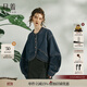 日著原創(chuàng)設計女裝2025秋季小個子寬松新復古回潮圓領套色牛仔短外套 影藍 M