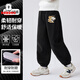 巴布豆男童褲子春季兒童薄款燈芯絨長(cháng)褲寬松中大童立體感春裝 黑 120