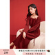 香影氛圍感穿搭紅色針織連衣裙女2025秋季新款裙子長(zhǎng)款過(guò)膝毛衣裙 紅色 S