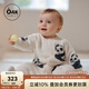 OAK FAMILY新生嬰兒圣誕衣服滿月寶寶連體衣秋冬款半邊絨新年爬服 【連體衣】奶白熊貓 80cm