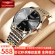 冠琴（GUANQIN）手表男士進(jìn)口機芯機械表全自動(dòng)時(shí)尚簡(jiǎn)約夜光日歷國表商務(wù)防水男表 銀黑鋼帶/進(jìn)口機芯-禮盒包裝