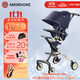 AMORHOME溜娃嬰兒推車(chē)輕便可折疊簡(jiǎn)易傘車(chē)遛娃神器高景觀(guān)兒童手推車(chē) 午夜藍【全包升級+置物包】