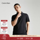 Calvin Klein【吸濕速干】運動(dòng)春夏男字母ck拉鏈半襟跑步POLO衫4MS4K170 001-太空黑 S
