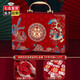 輕鑾（QINGLUAN）彩禮盒結(jié)婚聘禮盒訂婚禮金盒裝10萬現(xiàn)金彩禮箱婚禮提親彩禮錢盒子 錦繡龍鳳 中號(hào)可裝6-12萬 三件套 金蔥金把禮金箱