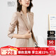 晚白【新品】氣質(zhì)通勤職業(yè)小西裝2025秋款修身顯瘦百搭西服外套女 淺粉色 XL